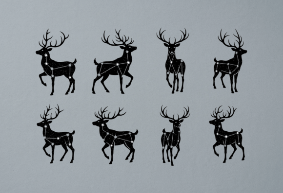 Celestial Deer Constellation SVG Clipart