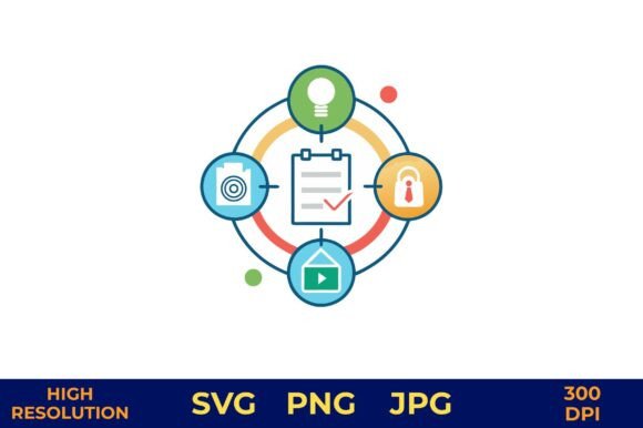 Colorful Contingency Plan Icons Graphics
