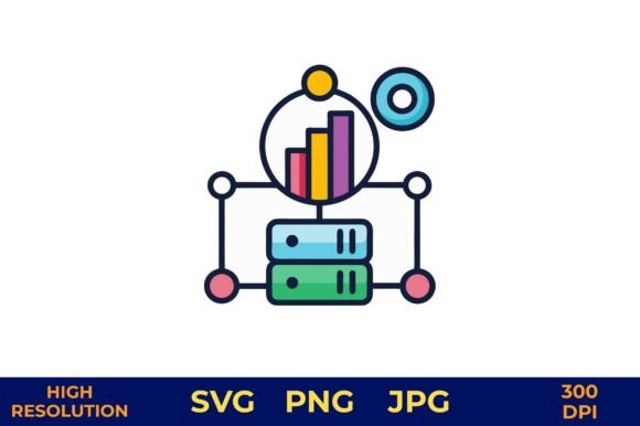 Data Analytics Icon with Charts