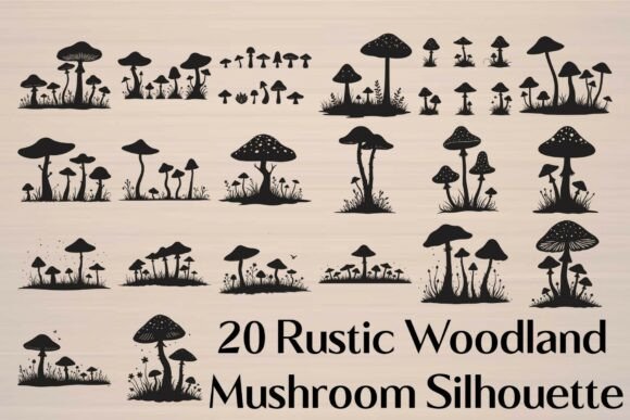 Fantasy Woodland Mushroom Silhouette