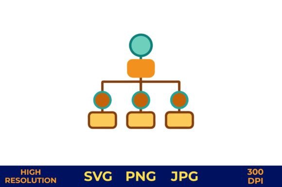 Flat Vector Org Chart for Crafting