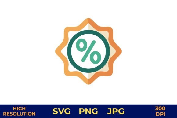 Green and Orange Percentage Icon Vector