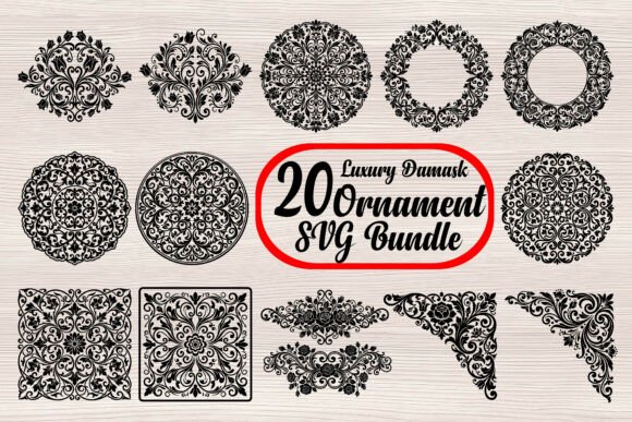 Luxury Damask Ornament SVG Bundle for Crafts and Graphics