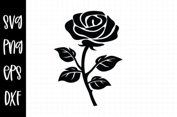 Rose Svg, Rose Silhouette Graphics for Crafts