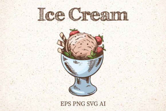 Strawberry Ice Cream Sundae Clipart