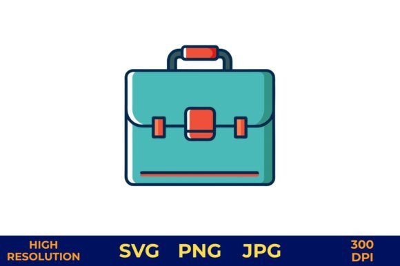 Teal Briefcase Vector for Modern Branding