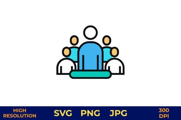 Team Meeting Icon Vector for Modern Branding