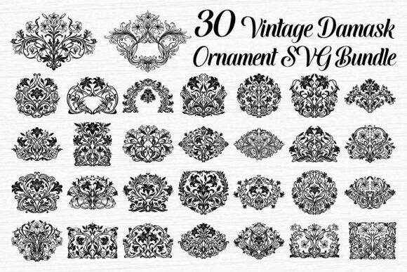 Vintage Damask Ornament SVG Bundle for Graphics and Crafts
