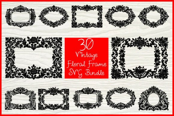 Vintage Floral Frame SVG Bundle for Crafts and Graphics